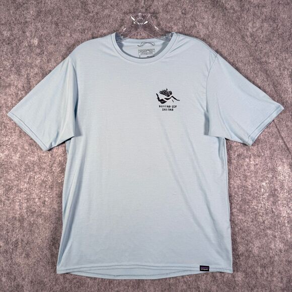 Patagonia T Shirt Mens Small Blue Capilene Cool Daily Graphic Defend Our Oceans - Picture 2 of 9